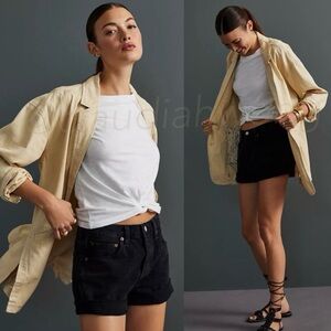 Anthro - PILCRO Oversized Linen Blazer in Beige
